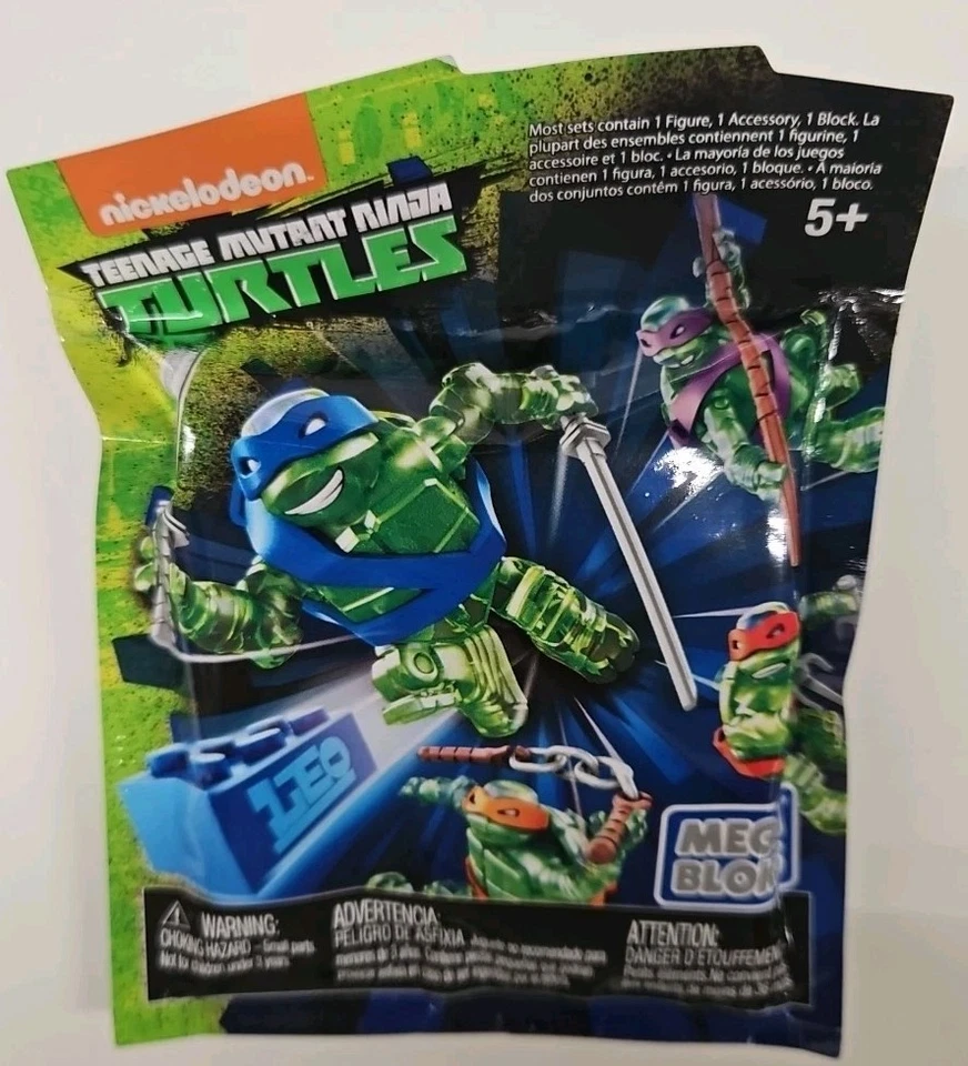 Set of all 4 Mega Bloks TMNT Translucent Green Minifigure Ninja Turtles - Image 3 of 4