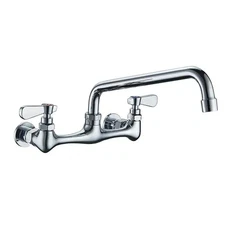 BWE 2-Handle Wall Mount Kitchen Faucet In Polished Chrome