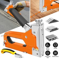 3 in 1 Tacker With 3000X Staples Manual Staple Gun Ergonomic Durable for Wood