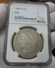 1893-CC Morgan Dollar NGC G4