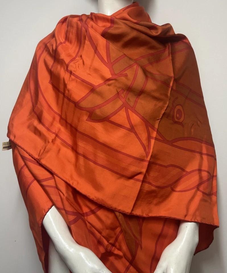 Hermes Scarf 52" NEW+TAGS RARE XXL DIP DYE 'QUADRIGE' ICONIC H Shawl France - Image 4 of 4