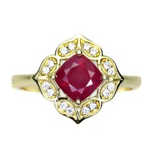925 Sterling Silver Ring Cushion Ruby 6mm Natural Gemstone Jewelry Size 6.5