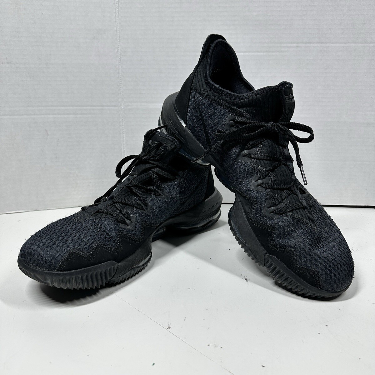 Size 13 - Nike LeBron 16 Low Triple Black for sale online | eBay