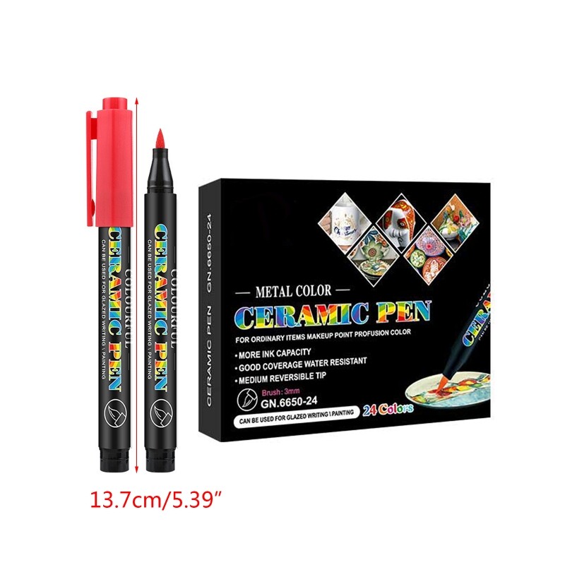 12/24 Color High Temperature Oven Baked Ceramic Marker Pen Set Acrylic Paint Pen eBay