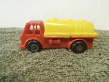 Made in West Germany Hard Plastic Friction Driven Red Yellow Tank Truck Toy