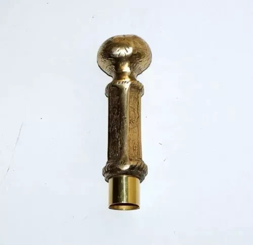 Manopola manico ottone dorato vintage manico testa per bastone da passeggio canna topper superiore - Foto 1 di 5