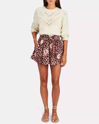 Ulla Johnson Damen Willow Bindegürtel Batik Druck Baumwolle Mini Shorts S 4