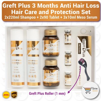 Greft Plus 3 Monate Anti-Haarausfall, nach Haartransplantation komplettes Haa...