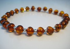 Genuine Cognac Amber Baltic Amber Bracelet  