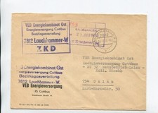 DDR Dienst ZKD Brief Lauchhammer 24.7.70 VEB Energiekombinat Ost Cottbus