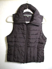 Kenneth Cole Reaction Fitted Vest Medium (Juniors?) Dark Brown Down/Polyester