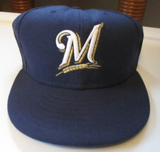 New Era 59Fifty Men Women Hat Milwaukee Brewers M Alternate Fitted Navy Blue Cap