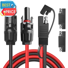 Solar Panel Connectors to SAE Adapter Cable 10AWG Solar to SAE PV Extension Wire