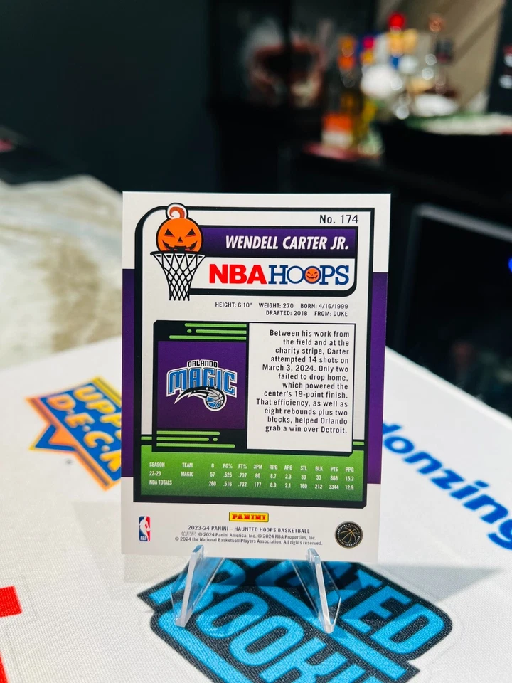 2023-24 Panini NBA Haunted Hoops ORANGE PARALLEL WENDELL CARTER JR. #174 MAGIC - Image 2 of 2
