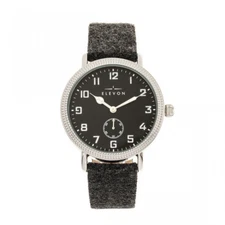 Elevon Northrop Men's Pressed Wool Overlaid Charcoal Leather Band Watch ELE110-2