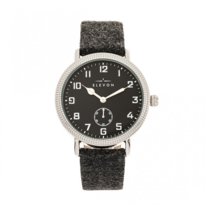Elevon Northrop Herren Gepresste Wolle �berzogen Dunkelgrau Leder Armbanduhr