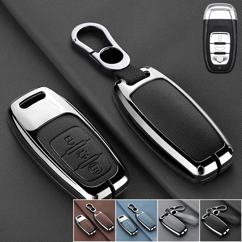 For Audi A3 A4 A5 A6 A7 A8 S4 S6 Q5 TT RS Zinc Alloy Leather Car Key Case Cover Foto 3 de 4