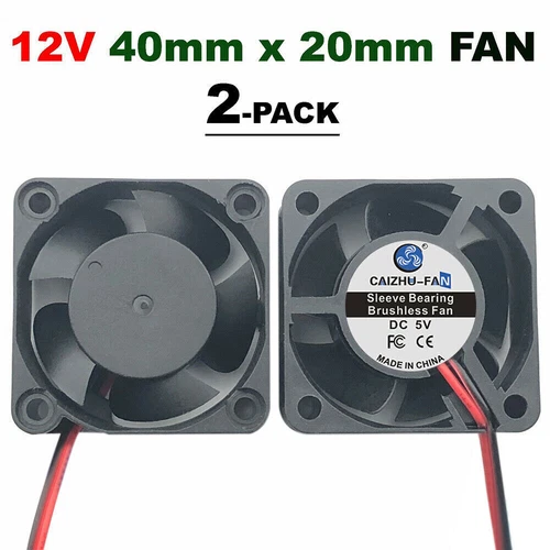2x Lüfter Gehäuselüfter 5V 12/24V für PC Computer 40x40x20mm 40mm leise FAN 2PIN