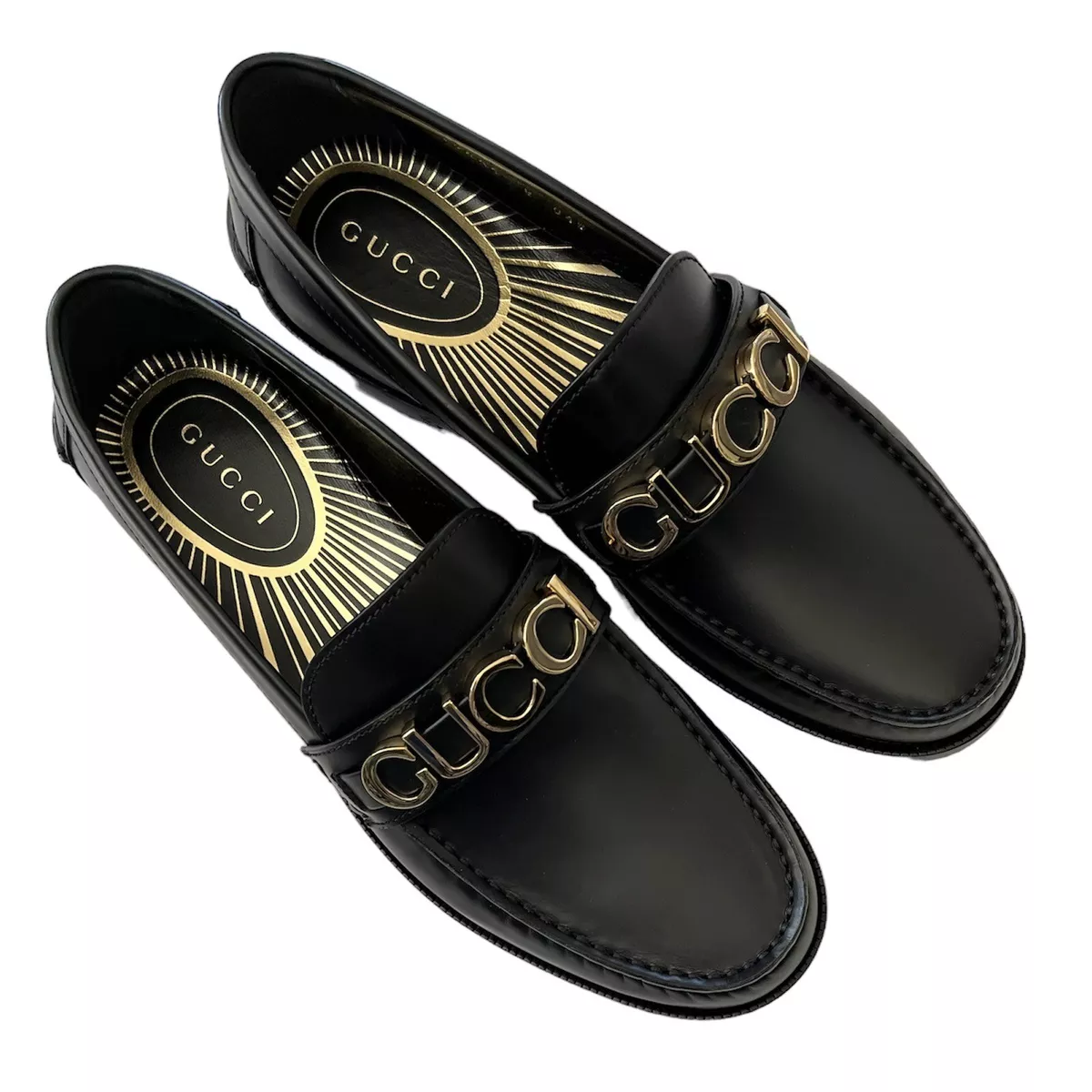 Gucci loafers logo sale