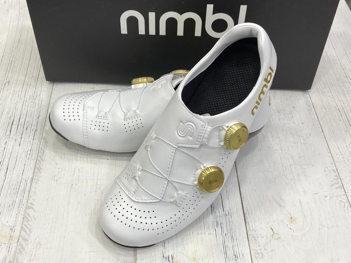 Nimbl Exceed Ultimate Glide Road Cycling Shoes White/Gold