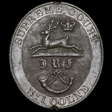 George III, 1760-1820. Supreme Court Lead Badge / Pass, c.1800. No 1 Colne.