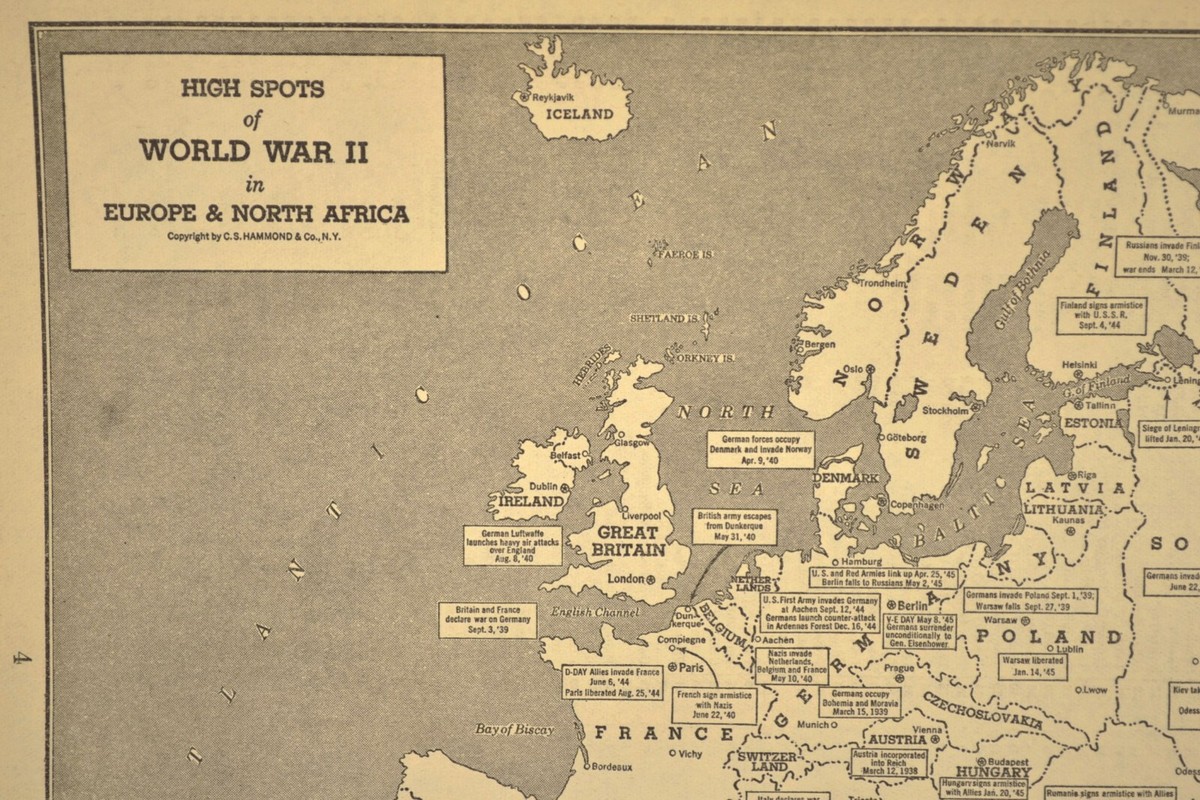 World War Ii In Europe And Africa Map Map Of Europe And North Africa
