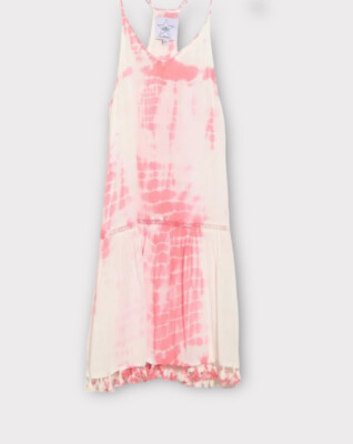 Area Stars Women s Lia Dress XS Swirl Tie Dye Tassel Trim Sundress NWT