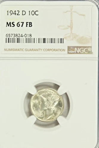1942-D Mercury Dime : NGC MS67FB