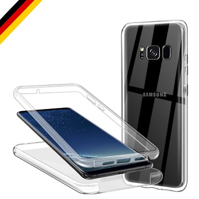 Transparente Doppelschale Handyhülle für Samsung Galaxy S8 Plus, 360° Schutz