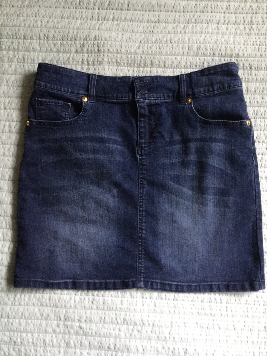 NEW YORK & CO Denim Skirt - Size 8 - Dark Wash | eBay