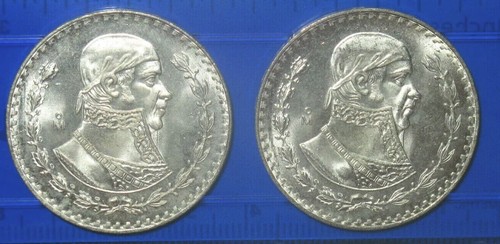 1965 MEXICO 1 PESO BU X10 COINS LOT