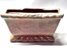 Vintage CALIFORNIA POTTERY 356 MCM Art Deco Planter 9.75" Pink & Blue Mottled