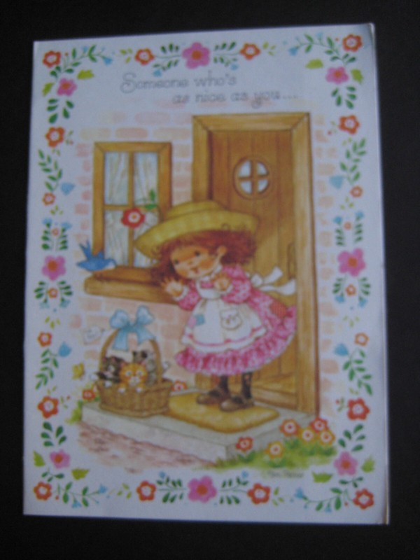 1980s vintage greeting card Pam Peltier BIRTHDAY Basket of Kittens Gift For Girl