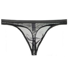 Herren Nahtlose Slips Unterwäsche Transparenter G-String Low Waist Bikini G-  >