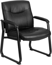 Hercules Series Big & Tall Leathersoft Executive Side Reception Chair, Padded Lo