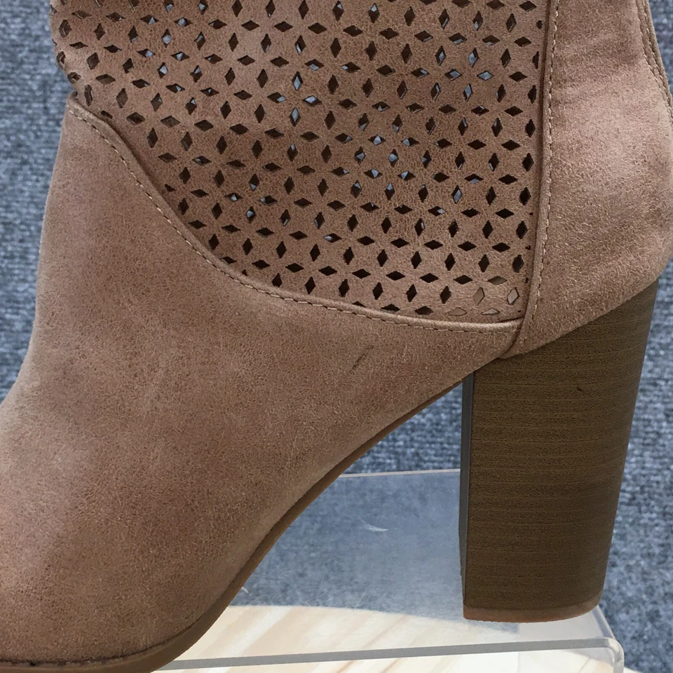 Apt. 9 Botas Mujer 9.5 M Rheba Botín Tostado Corte Bloque Perforado NUEVO Foto 3 de 4