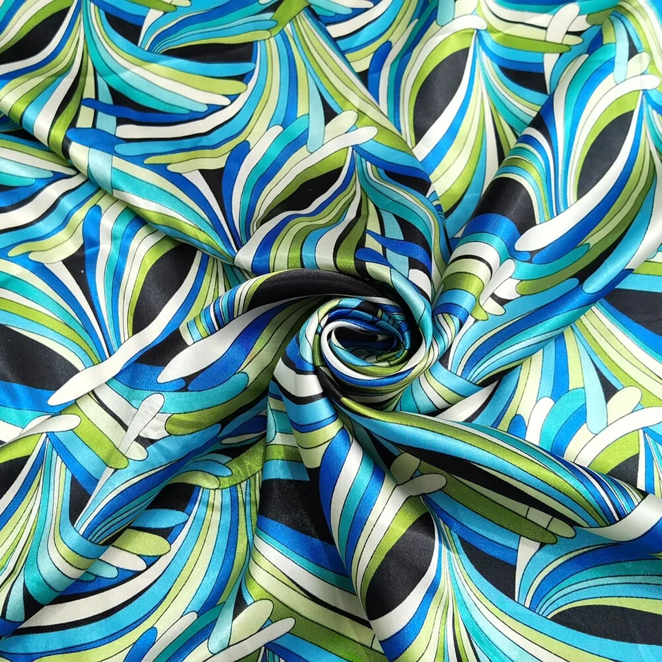 Tela satinada 58" ancho por yarda charmeuse sedoso a rayas material satinado bufanda hágalo usted mismo Foto 4 de 4