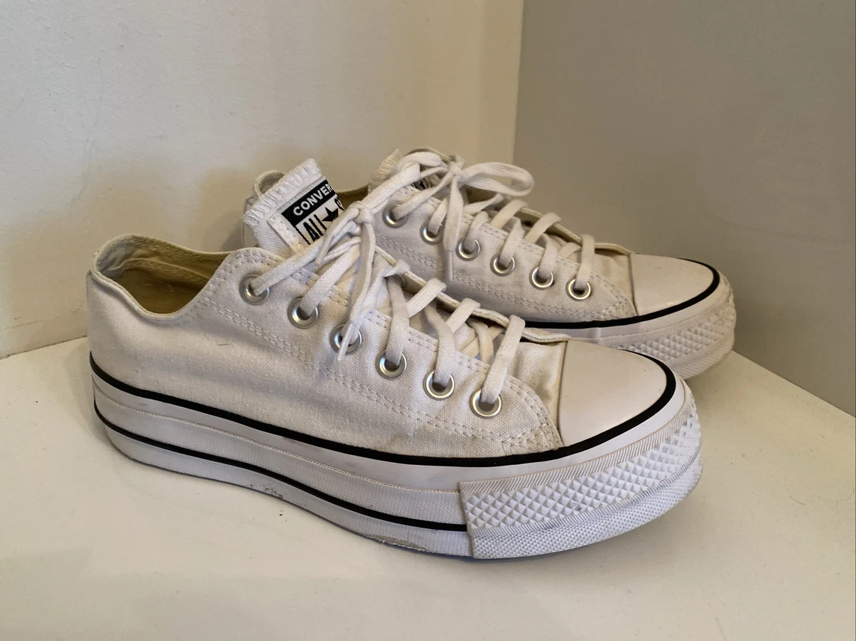 Converse Size 5 Platform Women s Leather Low Top Trainers Sneakers White