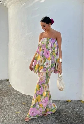 Zara VirAL Floral Print Kleid Limited Edition Gr. M Ref 3096/152/500 - Bild 1 von 4
