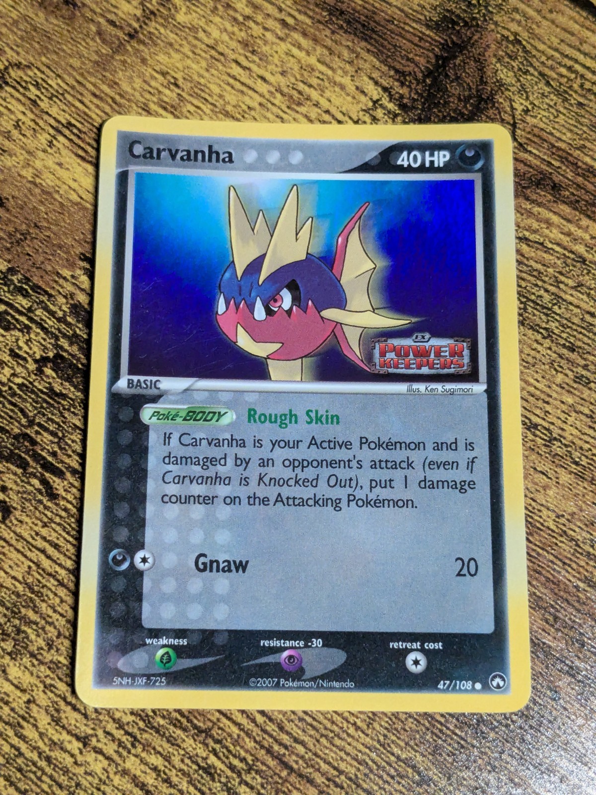 Pokemon Carvanha 47/108 Power Keepers Stamped Holo