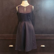 Calvin Klein Sleeveless "Fit and Flare Silhouette" Classic Black Dress SZ 8