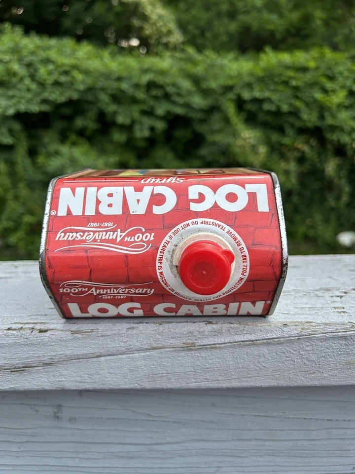 Vintage 1987 Log Cabin Syrup 100th Anniversary 24 Fl. Oz. Tin - Image 4 of 4