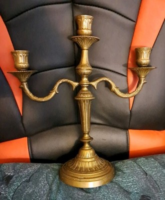 Vintage Kerzenleuchter Kerzenständer 3 armig Messing mittel