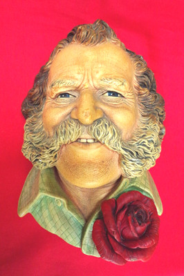 BOSSONS HARRY WHEATCROFT KREIDEGESCHIRR KOPF VINTAGE WANDBEHANG - FRED WRIGHT