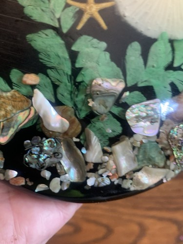 Vintage Unique Designs Trivet Resin Lucite Ocean SeaShells Starfish MCM Footed - Picture 11 of 15