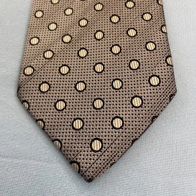 Pavone Polka Dot Woven Repp Tie Texture Silk Italy Geometric Silver Spot 4x59" - Image 1 of 4