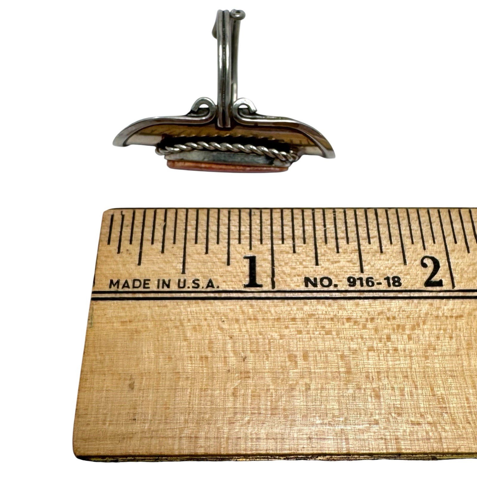 Vintage Silver Tone Adjustable Statement Ring Ora… - image 9