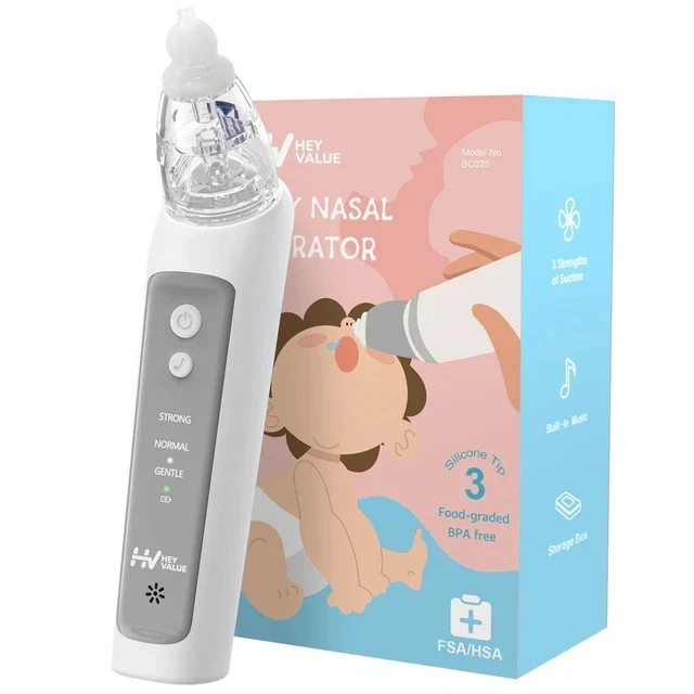 HEYVALUE Nasal Aspirator for Baby, Baby Nose Sucker, Electric Nasal Aspirator for Toddler