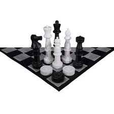 MegaChess 37" Giant Chess Bundle - Chess, Checkers, and Nylon Board