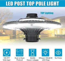 Led Post Top Light with Photocell 80W LED Circular Area Light Outdoor for Street